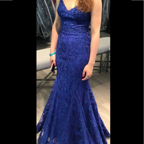New- Morilee- Madeline Gardner Royal Blue Dress - Picture 3 of 8